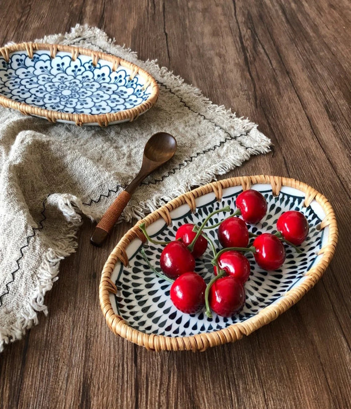 Rattan Haven (Set of 3 tea time plates)