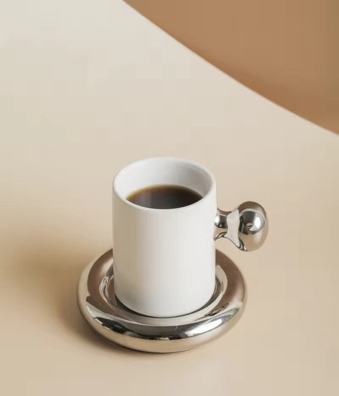 Sip Splash (Set of 2) Coffee mugs with plate