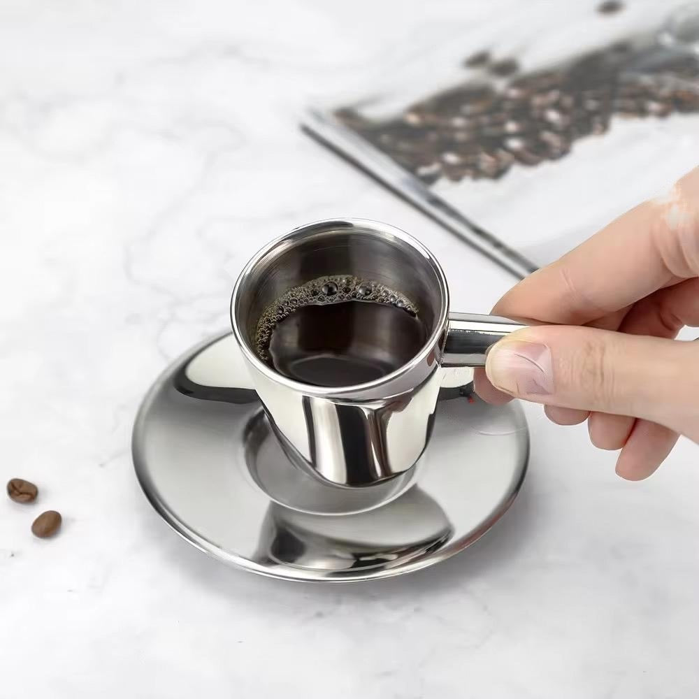 Drinkalo (Set of 2) Espresso mugs with plate