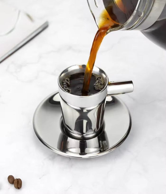 Drinkalo (Set of 2) Espresso mugs with plate