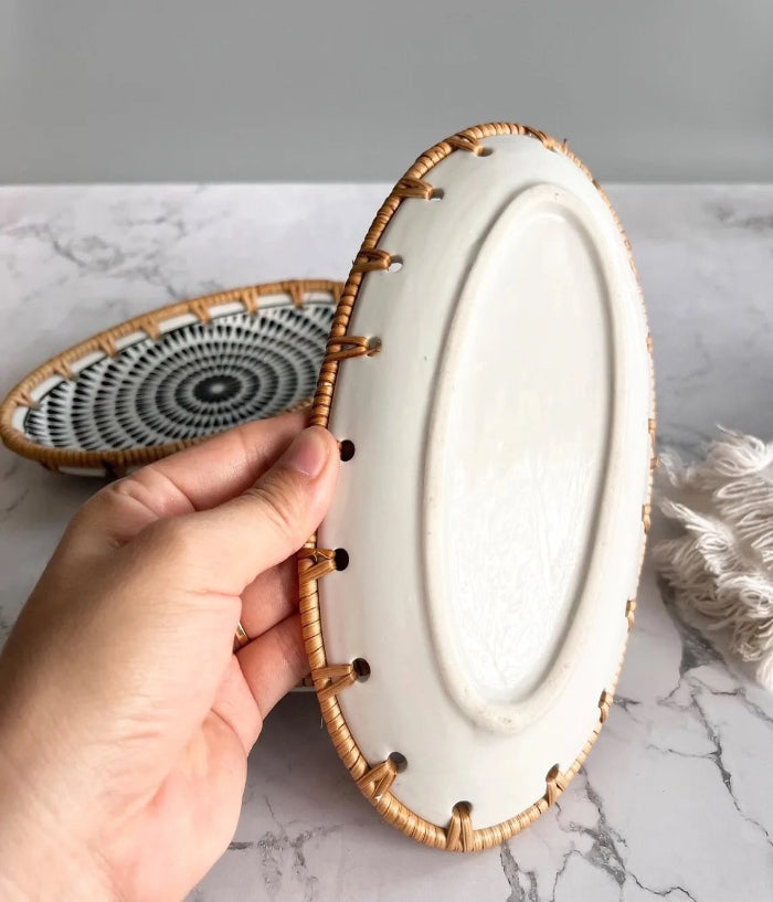 Rattan Haven (Set of 3 tea time plates)