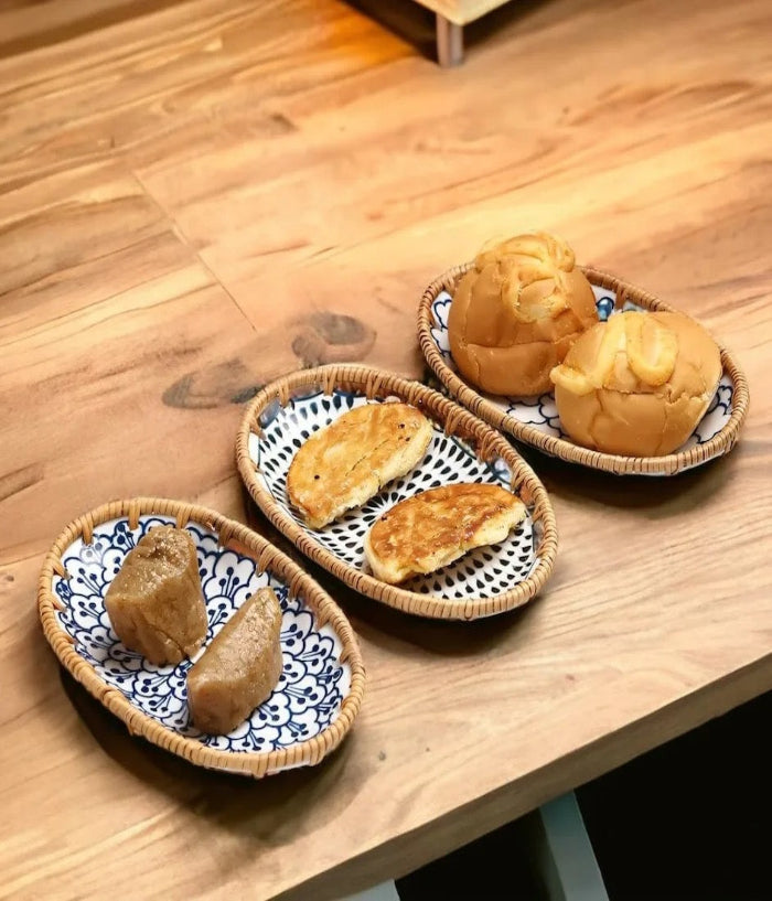 Rattan Haven (Set of 3 tea time plates)