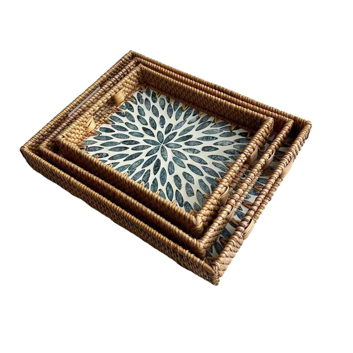Rattan Harmony (Set of 3 serving trays)