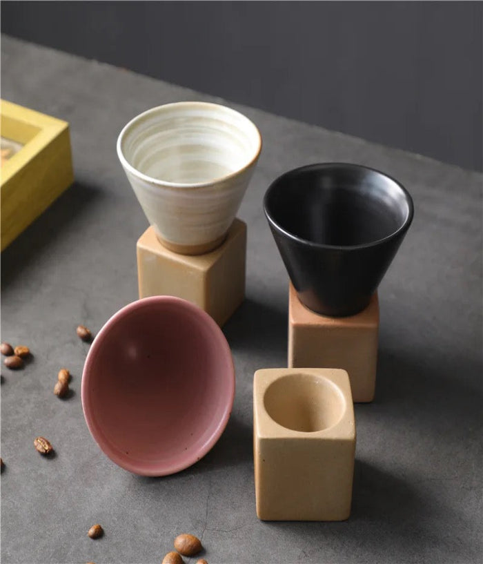 Clay Cuddles (set of 3 coffee/tea cups with stand)
