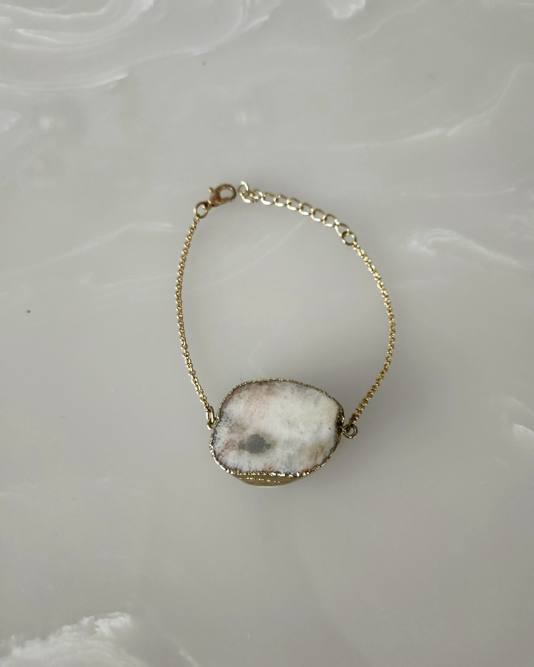 White Agate Chain Bracelet