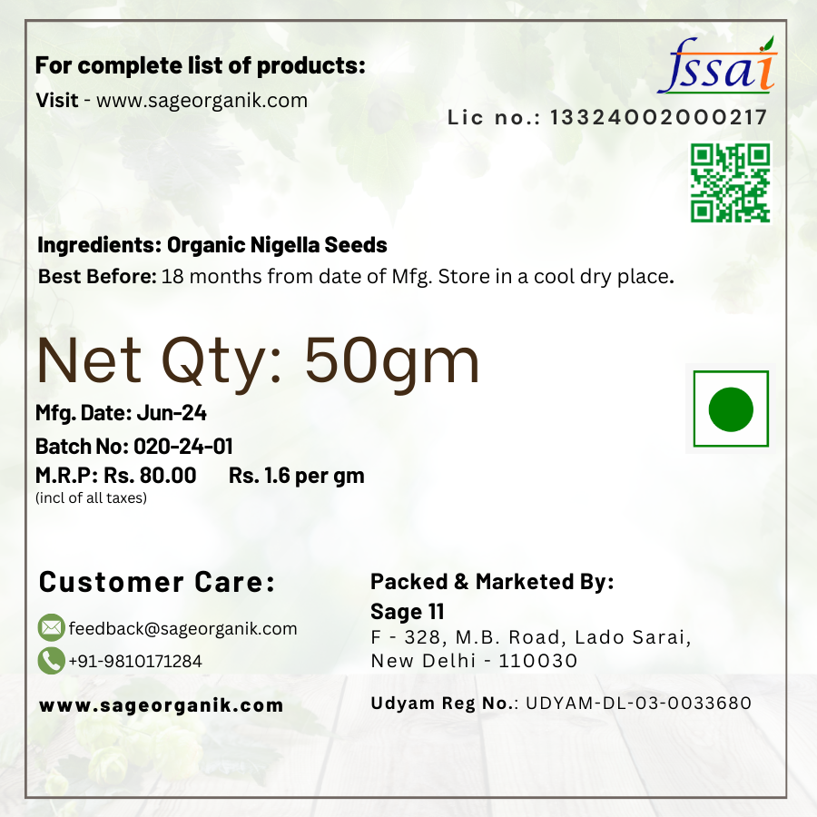 Organic Nigella Seeds (Kalonji)