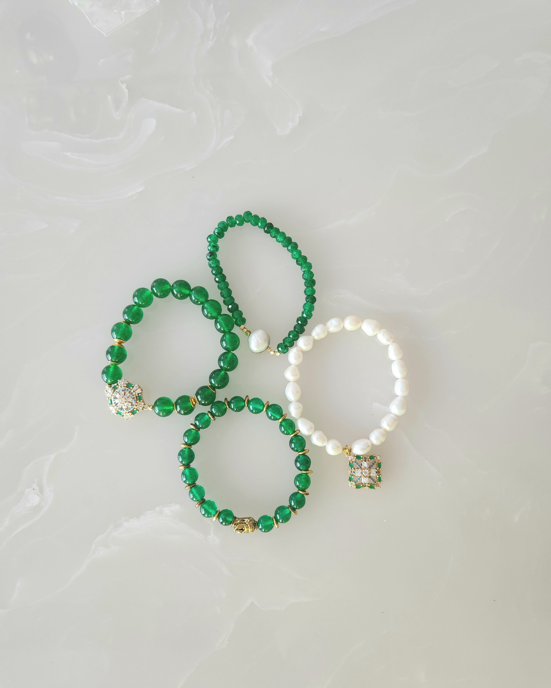 Green Stack Bracelets