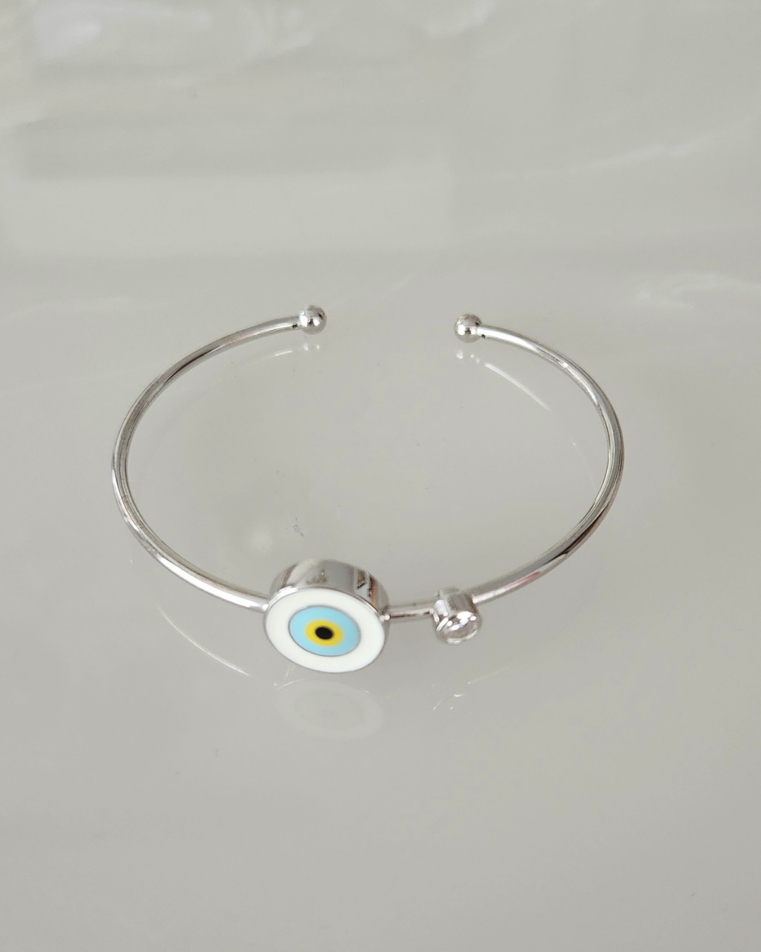 Round Evil Eye Bracelet (Sterling 925 Silver)