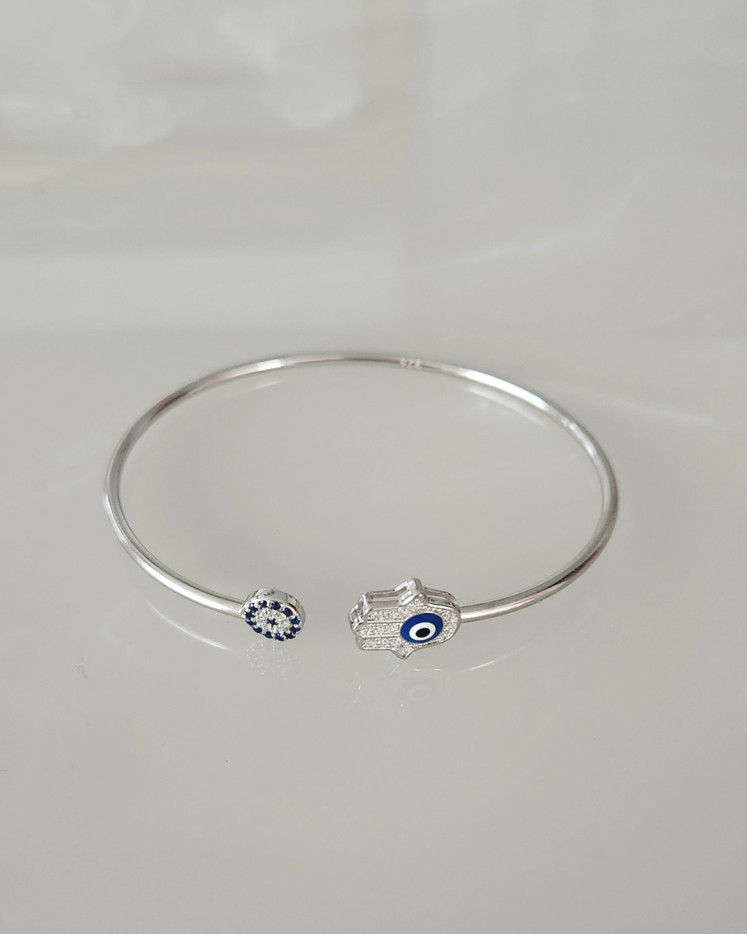 Evil Eye Hamsa Bracelet (Sterling 925 Silver)