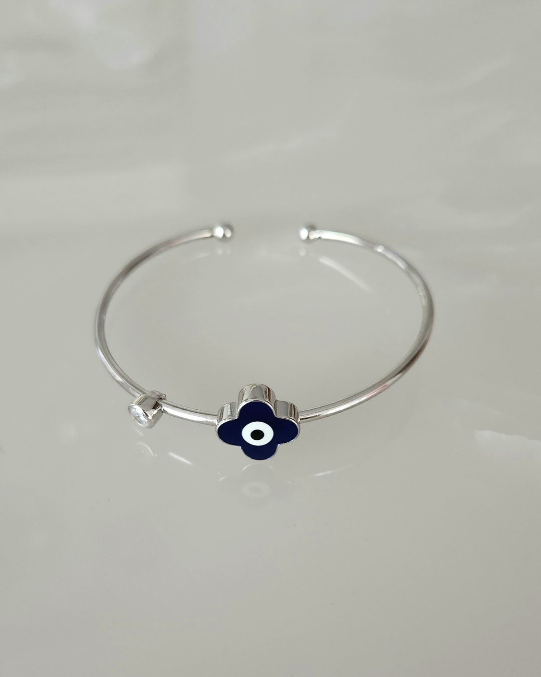 Evil Eye Clover Bracelet (Sterling 925 Silver)