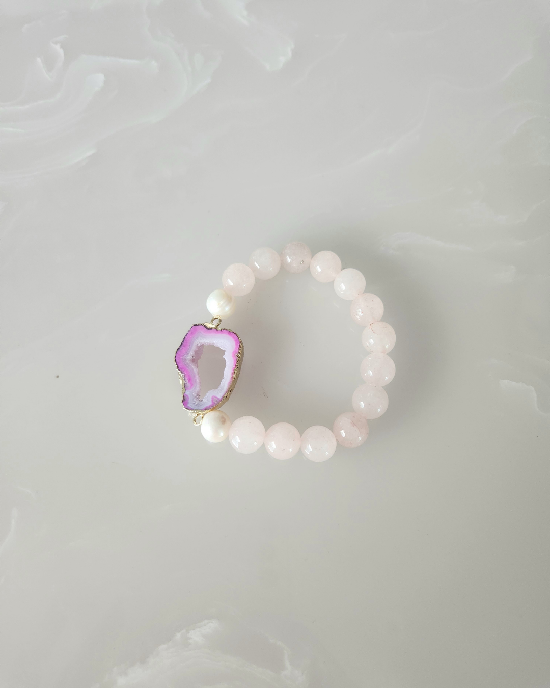 Rose Quartz Agate Bracelet