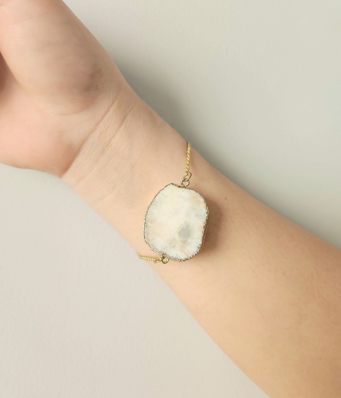 White Agate Chain Bracelet