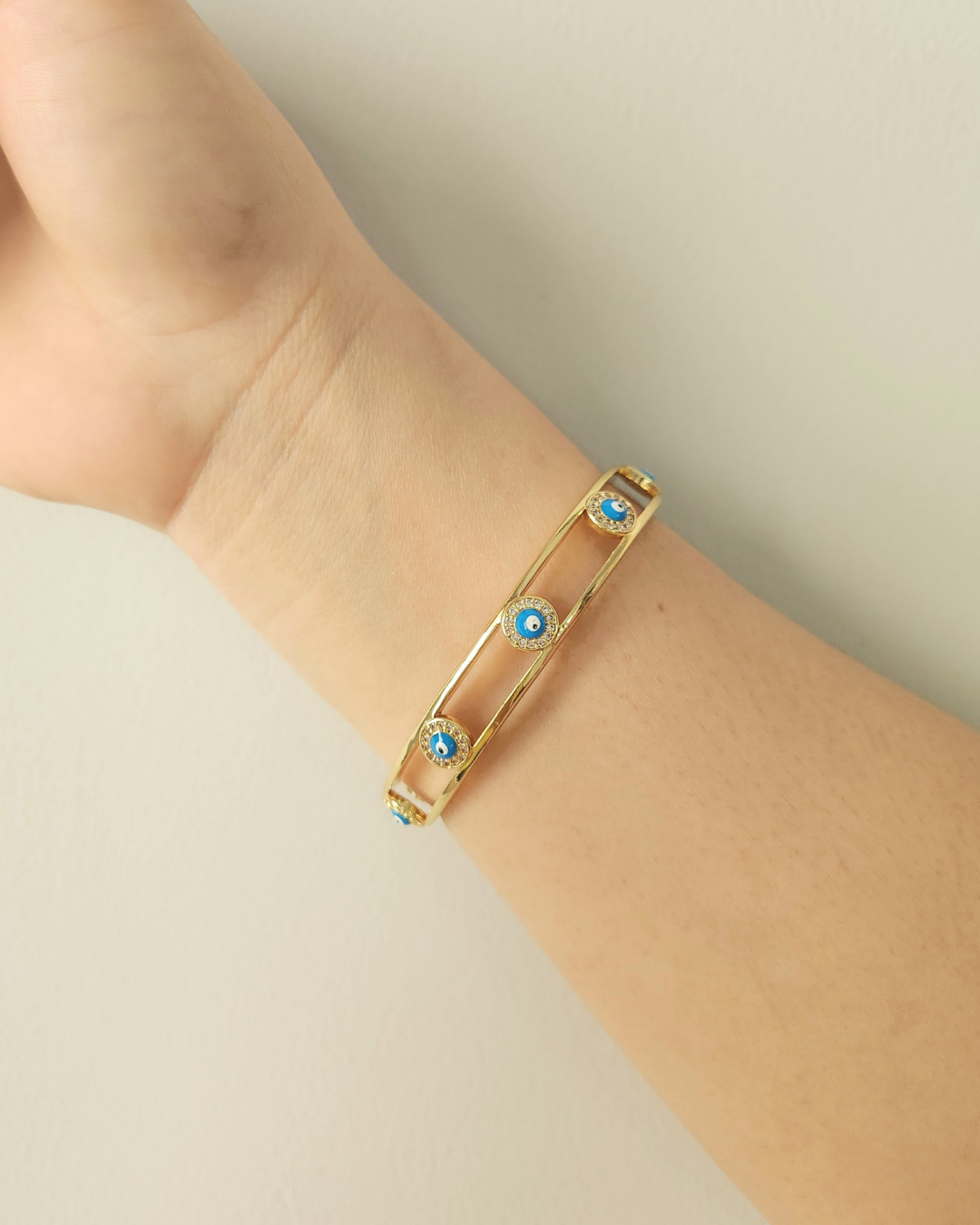 Evil Eye Gold Cuff