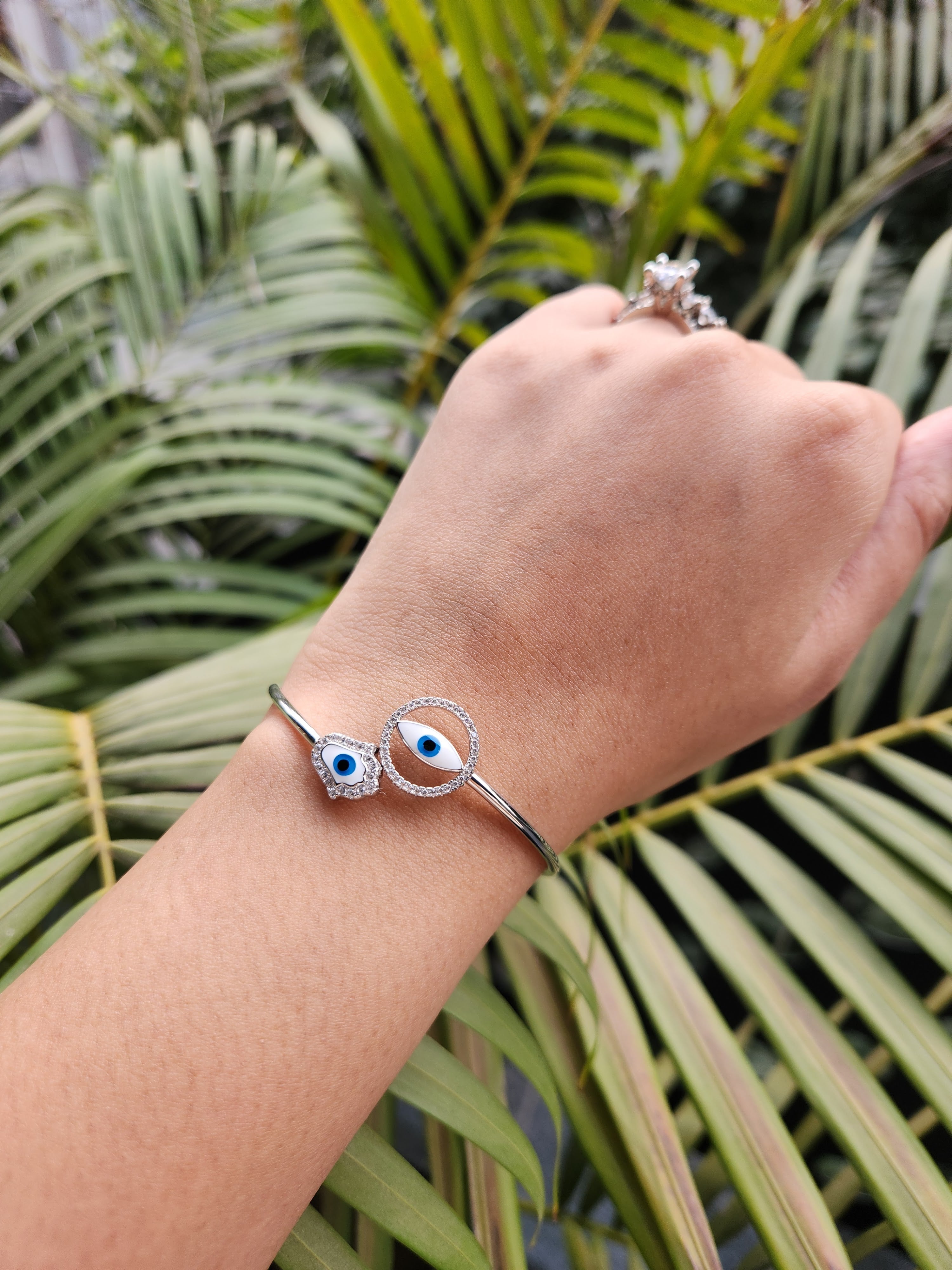 925 Double Evil Eye Bracelet (Sterling 925 Silver)