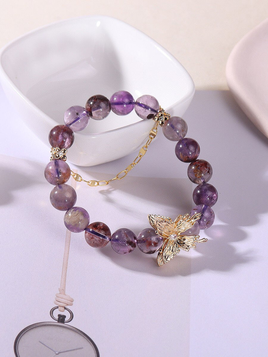 Purple Phantom Quartz Bracelet