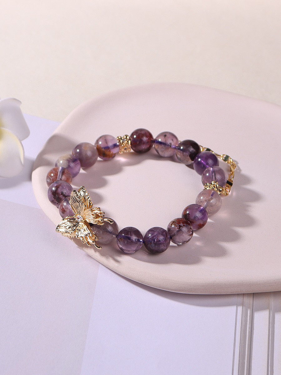 Purple Phantom Quartz Bracelet