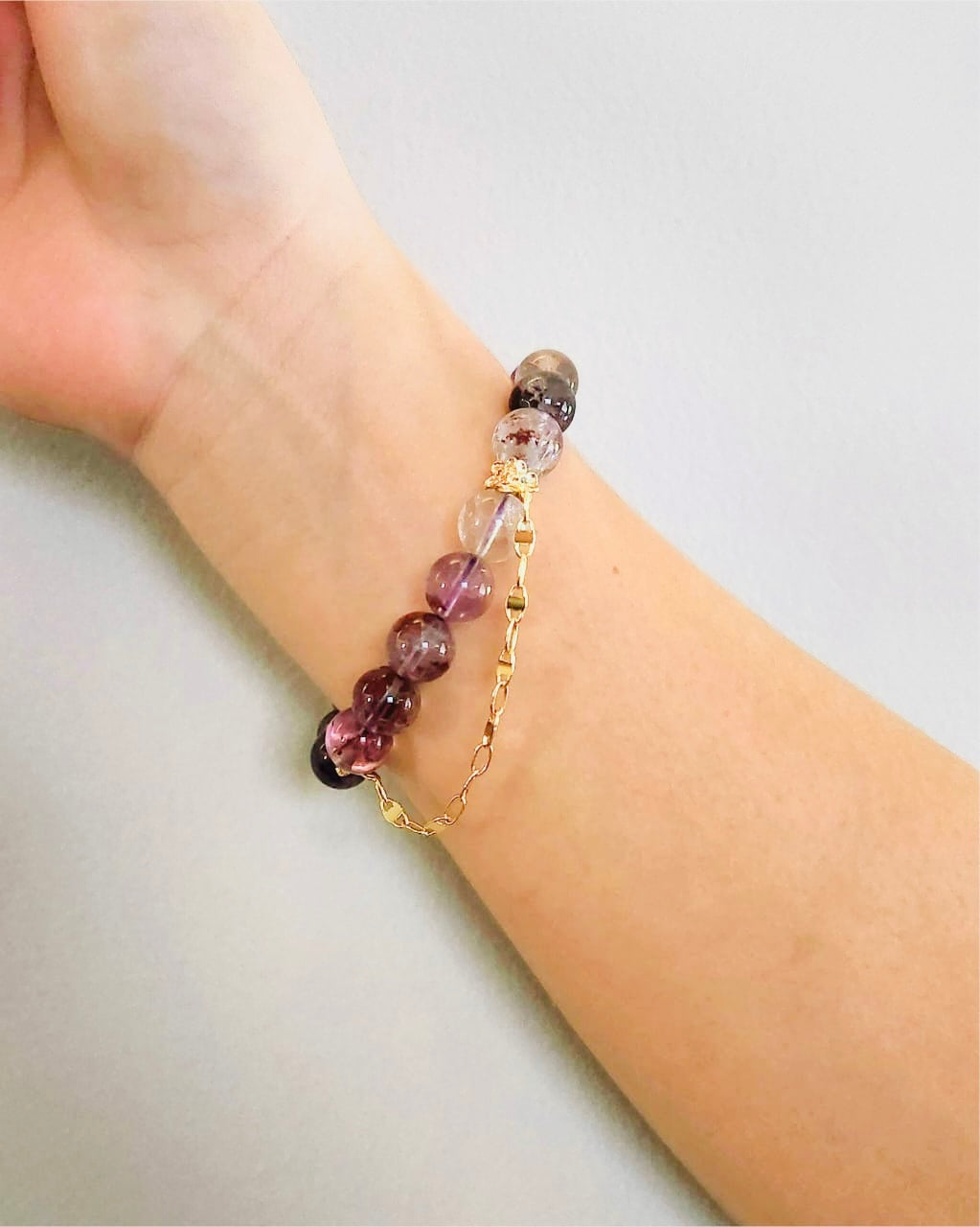 Purple Phantom Quartz Bracelet