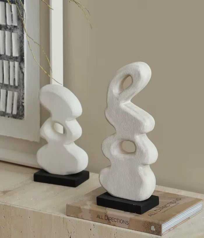 Serene Silhouettes – Abstract Wooden Sculpture (Set of 2)