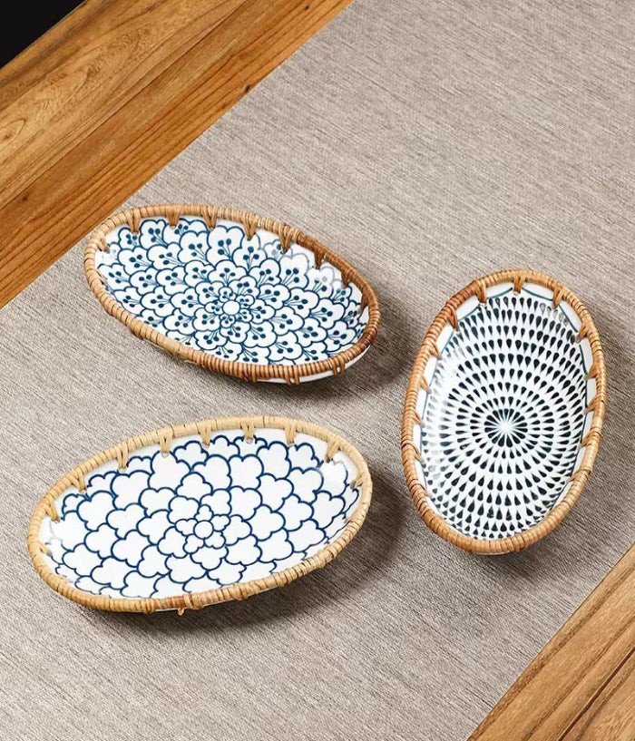 Rattan Haven (Set of 3 tea time plates)