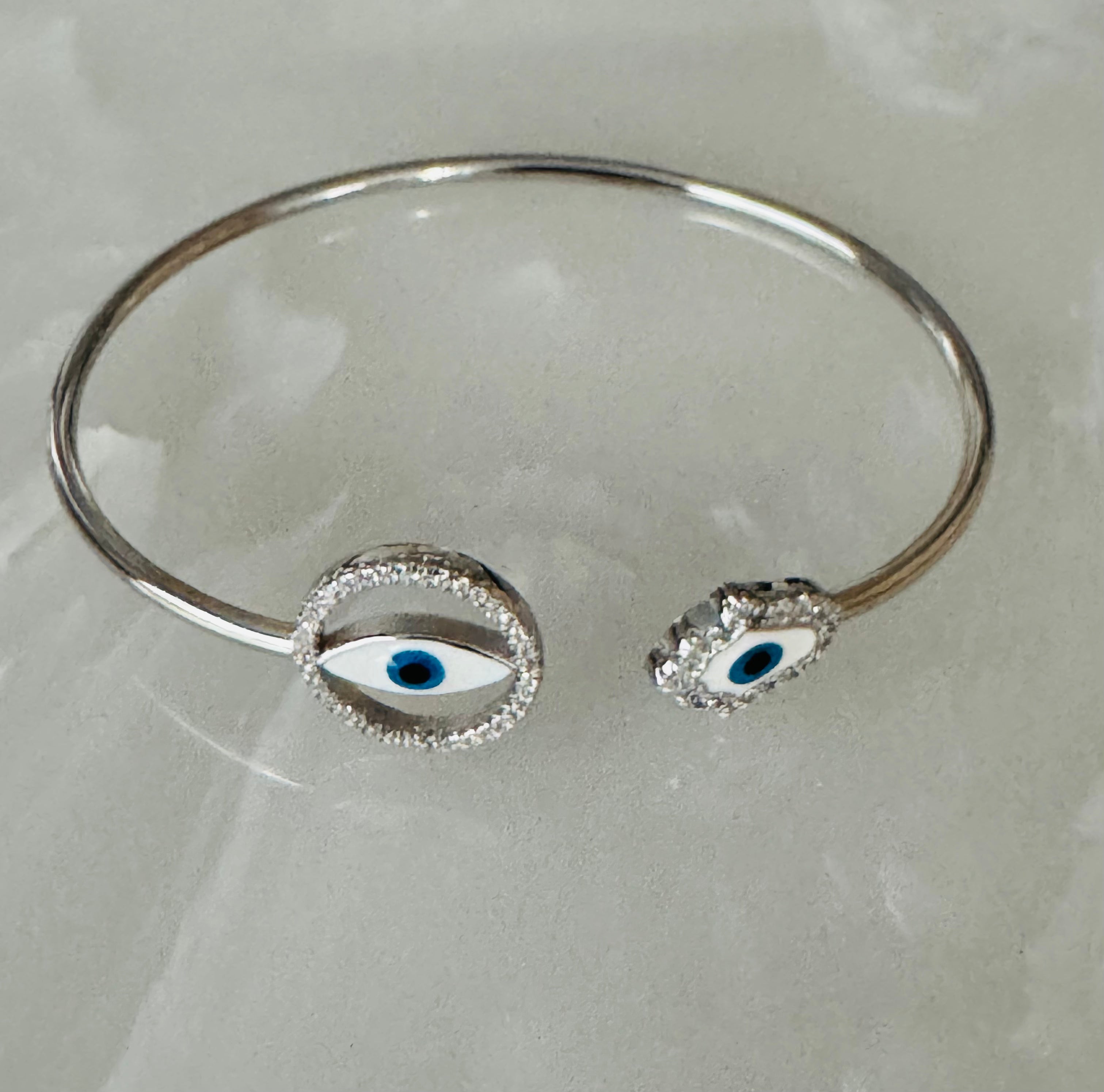 925 Double Evil Eye Bracelet (Sterling 925 Silver)